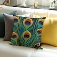 thumbnail image 3 of Patifu Peacock Feathers Pillow Covers  colorful bird feather tropical animal peacock  Throw Pillow Cases Cushion Covers for Bedroom,Sofa,Couch 22x22in, 3 of 5