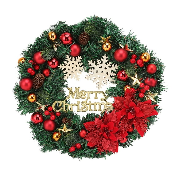 Couronne De Noël, Couronne De Boule De Noël Faite à la Main en Forme De Pomme De Pin pour Les Décorations De Vacances Intérieures Et Extérieures