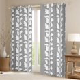 thumbnail image 2 of jejeloiu Vintage Leaves Pattern Black Out Curtains,White Gray Curtains Pack of 2 (42x63 Each) For Kids, 2 of 6