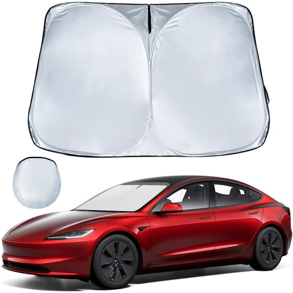 Car Windshield Sun Shade for Tesla Model 3/Y,Foldable Sunshade for Car Windshield,Durable Front Window Sun Shade Cover