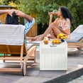 thumbnail image 3 of ZYJOYY 33 Gallon Resin Deck Box, Weatherproof Outdoor Storage Box for Patio, Garden, Pool, and Yard, Lockable Waterproof Bin for Tools, Cushions, and Accessories, White, 3 of 8