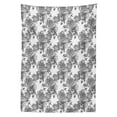 thumbnail image 3 of Ambesonne Floral Tablecloth Rectangular Table Cover, Plant Blossom Spring, 60"x90", Black Grey White, 3 of 4