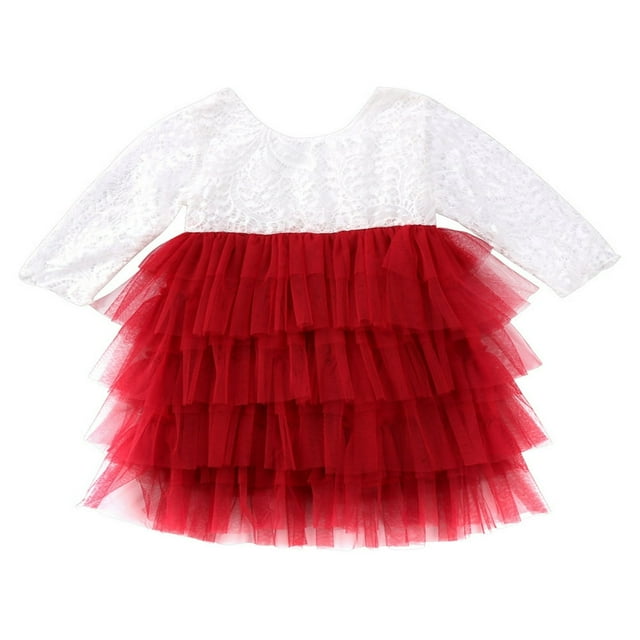 Bébé Filles Dentelle Robe Parti Bal Demoiselle d'Honneur Partie Concours Robes