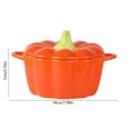 thumbnail image 3 of TOOPTY Ceramic Pumpkin Pot with Lid, Dutch Oven Style Casserole for Baking, Serving, and Fall Table Decor, 3 of 6