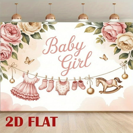 Pink Floral Baby Girl Baby Shower Backdrop It s a Sweet Girls Baby Shower Photography Background Watercolor Rose Baby Clothes Gender Reveal Party Decorations Banner Supplies Photo Booth Props