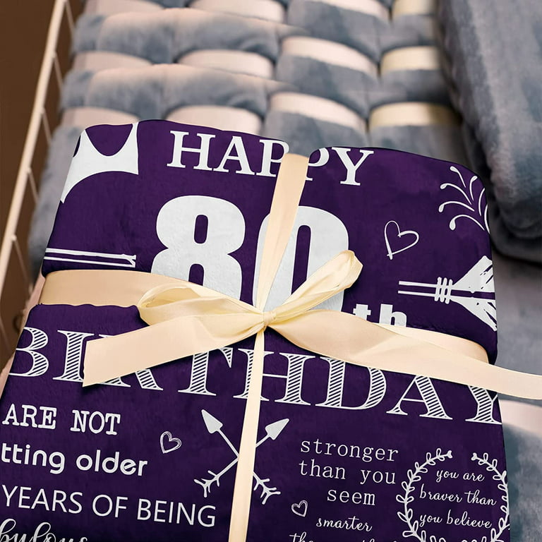 80th Birthday Gifts for Women, 80th Birthday Gifts for Men, 80 Year Old Gift,  Best 80th Birthday Gifts, Gifts for 80 Year Old, 80th Birthday Decorations  for Dad Mom Throw Blankets 60\u201d