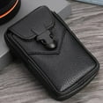 thumbnail image 3 of Classic PU Leather Waist Pack Men Zipper Money Wallet Card Case Bag Phone Pocket, 3 of 9