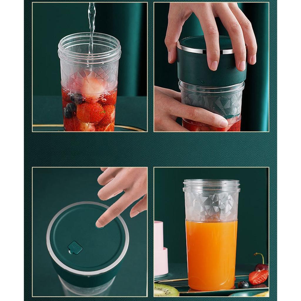 USB Rechargeable Portable Mixer 4 Blades Juicer Cup Juice Citrus Lemon Vegetable Fruit Smoothie Squeezer Cooking Machine