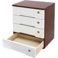 thumbnail image 5 of 4 Tier Jewelry Box, Wooden Desktop Storage Box with Lockable Drawers, Office Supplies File Organizer, Flat File Cabinet, Art Storage Cabinets, Multipurpose Tool Box（Walnut + White）, 5 of 9