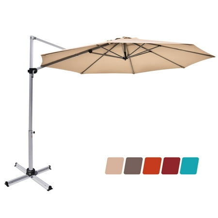 Costway 11 Patio Cantilever Offset Umbrella 360 Degrees Rotation