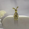 thumbnail image 4 of Creative Electroplated Long Eared Rabbit Figurine With Adhesive Base, Cute Bunny Statues, Versatile Decoration for Office, Shelf, Table, Living Room, and Car Dashboard, 4 of 8