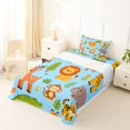 thumbnail image 5 of Manfei Cartoon Monkey Pattern Twin Sheets,Kawaii Rabbit Bedding,Blue,3pcs,1 Fitted Sheet and 1 Pillowcase, 5 of 6