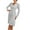 Gray, variant on Herrnalise Women's Fashion Long Sleeve V-Neck Zipper Tie Loose Solid Color Dresses S-2XL