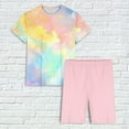 thumbnail image 5 of HaoXianJian Womens Pajamas s Print Sleepwear Causal Two Pjs s Nightwear Crew-Neck Pjs Loungewear Shorts Pant and Short Sleeves Plus Size 2X 3X, 5 of 5