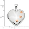 thumbnail image 4 of 14K White Gold With Rose Rhodium 22mm Heart Locket Pendant (27.75 X 21.66) Made In China xl752, 4 of 6