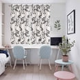 thumbnail image 4 of Black Leaves Kitchen Curtains Window Panels, Vintage Leaf Botanical Minimalist Art Insulated Window Treatment Curtain, Grommet Curtains for Bedroom/Living Room/Bathroom, 2 Piece 52"Wx63"L, 4 of 8