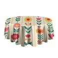 thumbnail image 5 of Pioneer Flower Floral Print Pattern Round Tablecloth 60"x60",Wrinkle Wipeable Table Cloth for Kitchen Dining Room Picnic Patio Party, 5 of 6
