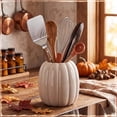 thumbnail image 5 of 6.7 Inch Resin Pumpkin Vase,Utensil Holder，Pumpkin Flower Vase, Decorative Plant Pots, Fall Kitchen Decor, Halloween, Autumn , Thanksgiving, Farmhouses Home Decorations，white, 5 of 6
