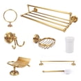 thumbnail image 4 of Loyalheartdy 7PCS Bathroom Hardware Set Retro Gold Towel Rack Combination Hanger Hook, 4 of 12