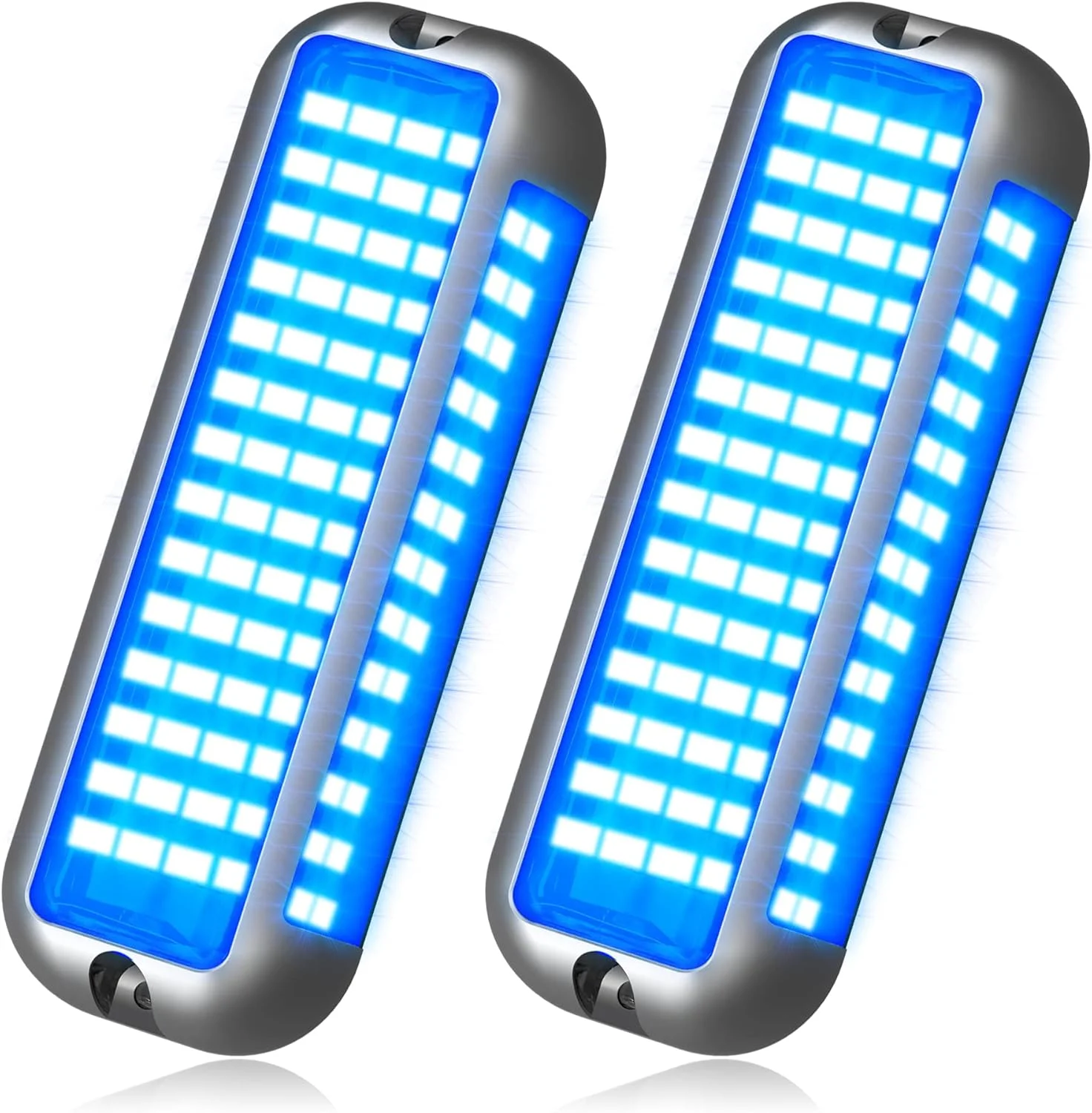 Aniceparthy  42LED 1500LM Marine Led Lights for Boat Underwater (Blue), 2PCS, 5.1inch, IP68, 316 Stainless Steel, Surface Mount for Yacht Pontoon Sailboat Kayak Skiff Bass Boat Fishing