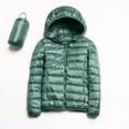 thumbnail image 5 of CILENON Packable Down Jacket Women Lightweight Full Zip Puffer Jackets Casual Warm Stand Collar Quilted Winter Coat With Hood Women's Blazer(Mint Green,L), 5 of 5