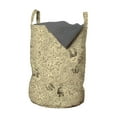 thumbnail image 1 of Vintage Laundry Bag, Illustration of Monochrome Old Grunge Style Map with Nautical Elements, Basket with Handles Drawstring Closure for Laundromats, 13" x 19", Beige and Dark Cocoa, by Ambesonne, 1 of 4
