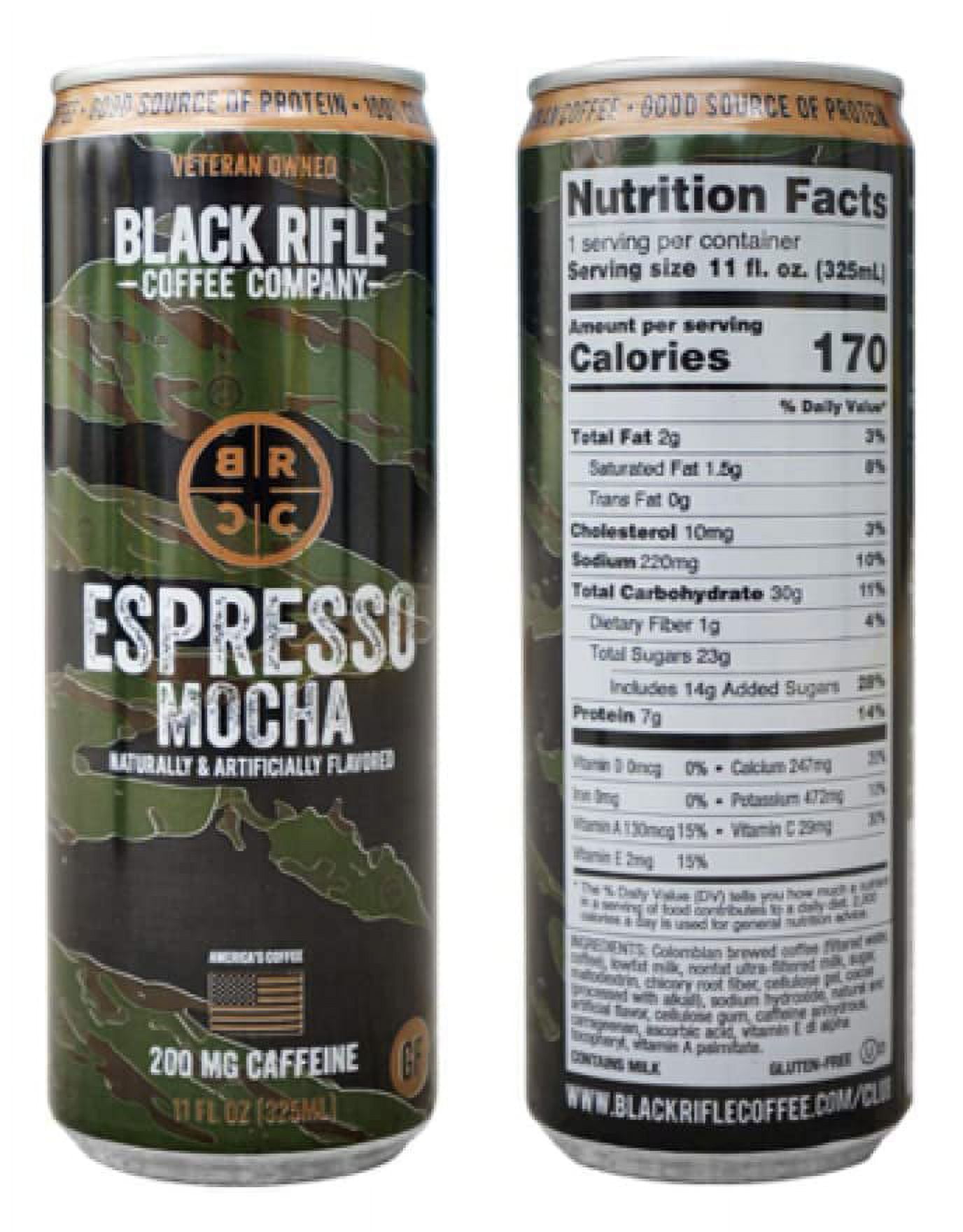 Black Rifle Coffee RTD 200mg and 300mg Caffeine, Ready To Drink Variety Pack, Gluten Free, 6 Cans