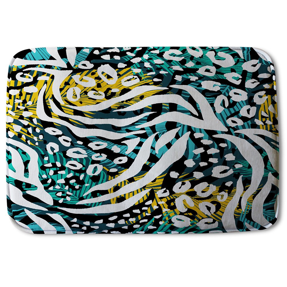 Bathmat Tropical Leaves & Animal Print (Bath Mats)