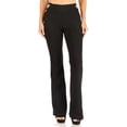 thumbnail image 2 of Cut Outs Detail High Waist Sculpting Flare Pants - Black, 2 of 5