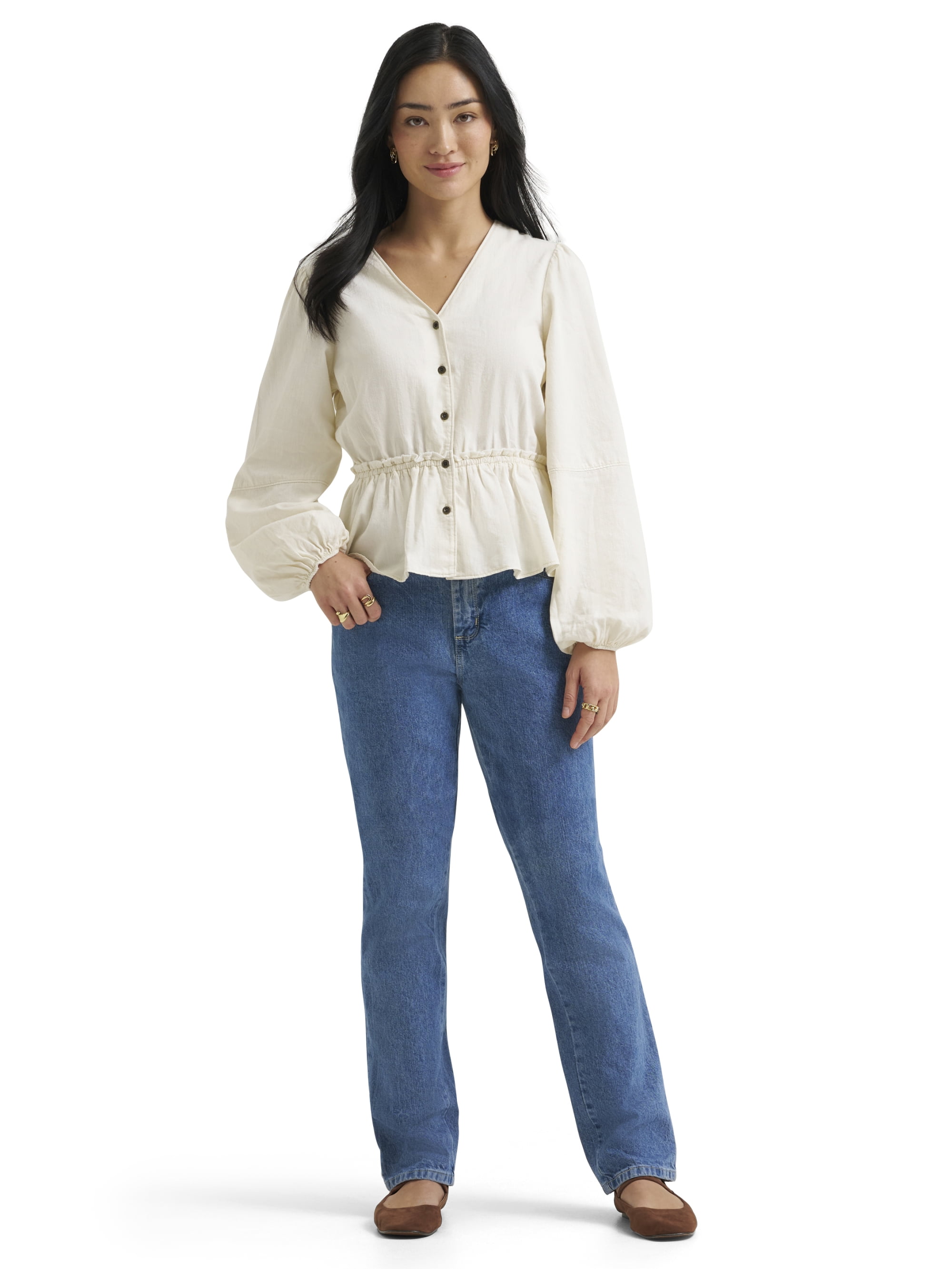 Lee® Women's All Cotton 31" Relaxed Straight Leg Denim Jeans