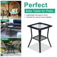 thumbnail image 5 of SYTHERS Outdoor Wicker Side Table, Rattan End Table with Glass Top, Patio Coffee Bistro Table for Indoor or Outdoor Use, Black, 5 of 9