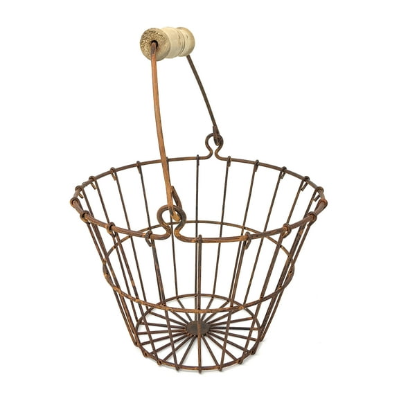 Hearthside Collection Rusty Metal Wire Egg Basket (1)