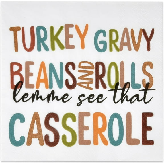 Gift Boutique - 100 Thanksgiving Fall Cocktail Beverage Napkins Disposable Paper Friendsgiving Harvest Turkey Saying Dessert Napkin Autumn Dinner Party Decor
