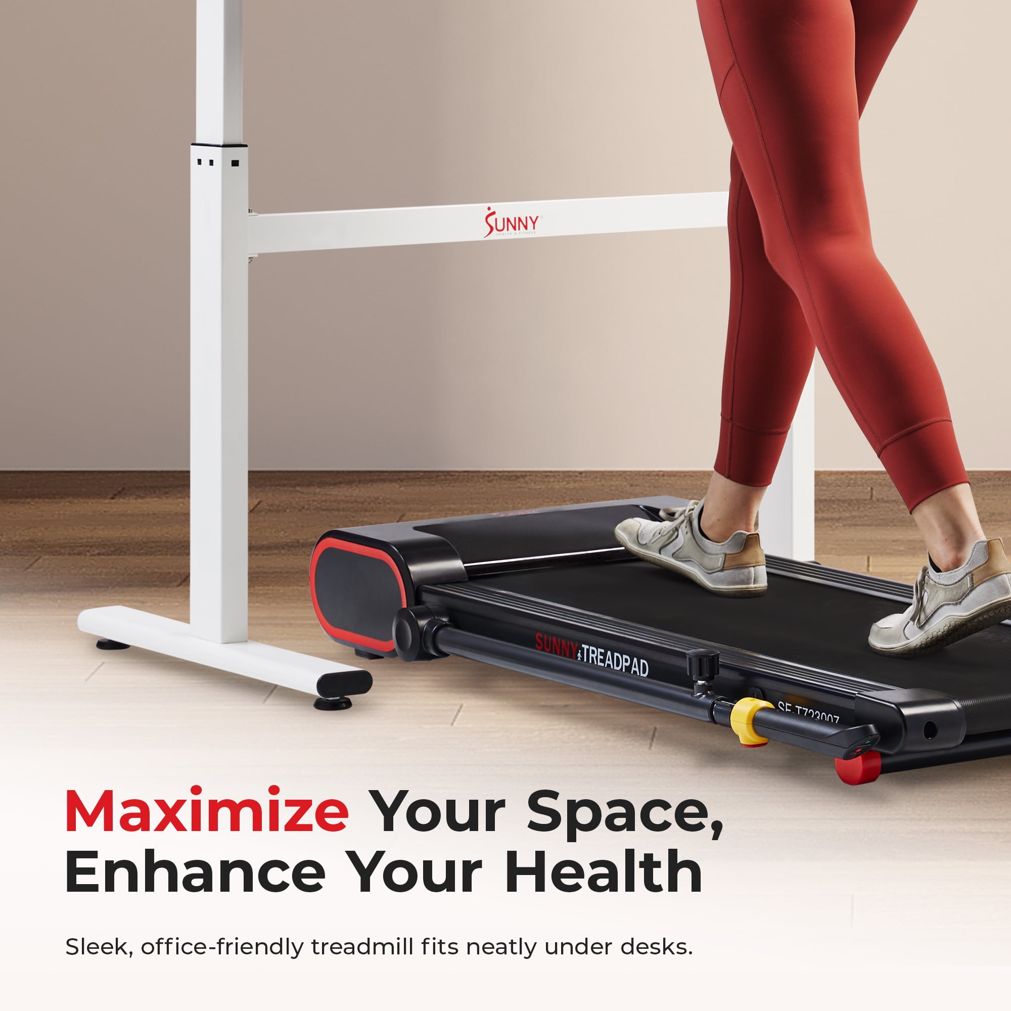Sunny Health & Fitness Smart Slim Treadmill with Arm Exerciser w Bluetooth & Free SunnyFit® App Membership – SF-T723007