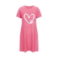 thumbnail image 4 of Rbaofujie Pyjama d'Automne pour Femmes Robe de Nuit Courte Surdimensionnée pour Femmes Imprimée à Col Rond et Manches Courtes Ensemble de Pyjama pour Femmes, 4 of 4