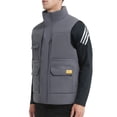 thumbnail image 3 of Men's Padded Puffer Vest Outdoor Water-Resistant Winter Vest for Men With 11 Cargo Pockets, 3 of 7