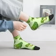 thumbnail image 2 of Rateoe Broccoli 3 Pattern Quarter Crew Socks,Toe Seamed Ankle Socks,Cotton Cushioned Breathable Athletic Crew Sports Socks, 2 of 7