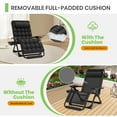 thumbnail image 5 of GVDV Oversized Zero Gravity Chair, 33In XXL Lounge Chair 500lbs Capcity with Removable Thick Cushion, Lawn Patio Reclining Chair Upgraded Alloy Lock and Cup Holder, for Indoor Outdoor, Black, 5 of 7