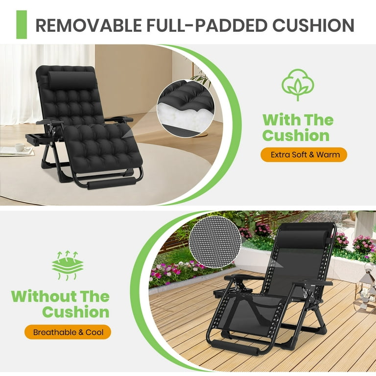 GVDV Oversized 33-Inch Lounge Recliner with Removable Cushion, Cup