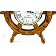 thumbnail image 4 of Nagina International Nautical Handcrafted Wooden Premium Wall Decor Wooden Clock Ship Wheels | Pirate's Accent | Maritime Decorative Time's Clock (18 Inches, Clock Size - 6 Inches), 4 of 6
