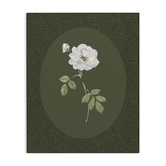 Stupell Industries French Country White Rose on Emerald Canvas Art, 16 x 20, by Sally Swatland