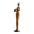 thumbnail image 3 of Women Figure Statue Tribal Lady Sculpture Modern Home Decor African Figurine Statues and Sculptures for Book Shelf Tabletop TV Cabinet Hotel Golden, 3 of 8