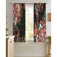 thumbnail image 4 of Cardinal Bird Sheer Curtains 54 Inch Length 2 Panels Set for Living Room/Bedroom, Winter Poinsettia Pine Cones Berry Black Kitchen Curtains Grommet Semi-Sheer Curtains Window Treatments 42"x54"x2, 4 of 7