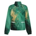 thumbnail image 5 of Jackets for Women Winter Coat Jackets Flannel Stand Collar Jacket(Modern Art Green Gold,Size:S-4XL), 5 of 7