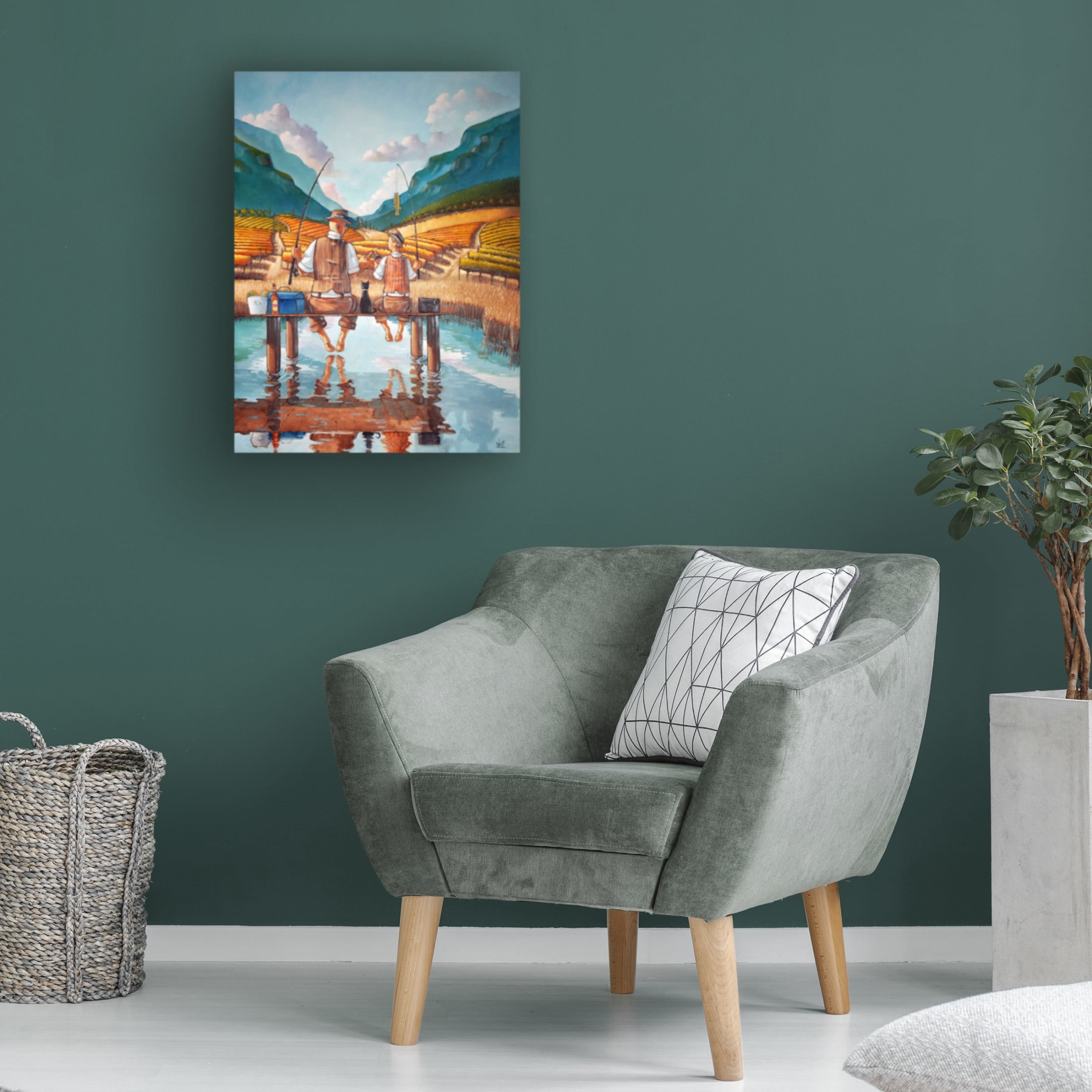 Canvas Wall Art - Ronald West 'First Catch' Wall Art for Living Room, Bedroom, or Office Décor by Trademark Fine Art - 24 x 32 Inches