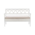 thumbnail image 4 of Linon Elliana Storage Bench Beige Padded Seat Cutout Back Design in White Wood, 4 of 14