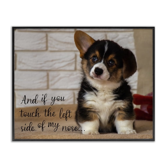 Stupell Industries Rustic Lodge Touch Left Side Funny Dog Black Framed Giclee Art, 14 x 11, by Ziwei Li