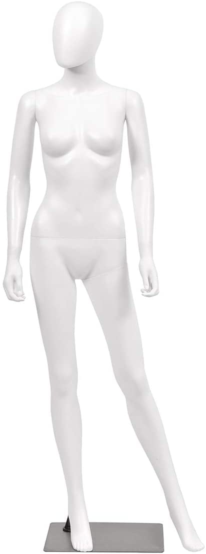 5.8 FT Female Mannequin Manikin with Metal Stand Plastic Full Body Mannequin Whi 