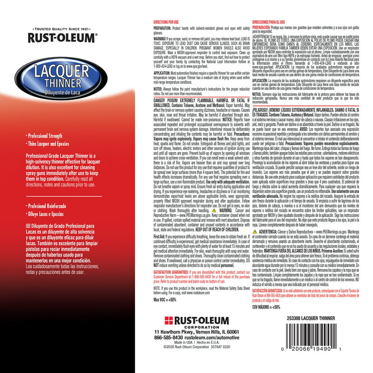 Rust-Oleum Automotive Low VOC Professional Lacquer Thinner-253308