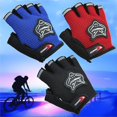 thumbnail image 3 of Guantes de ciclismo de medio dedo para niños adultos, patrón de zorro de tela de malla transpirable antideslizante Feliz Sencillez, 3 of 5